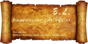 Baumholczer Lóránt névjegykártya